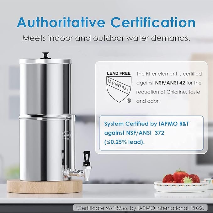 Waterdrop Gravity-fed Water Filter System & Stainless Steel Stand