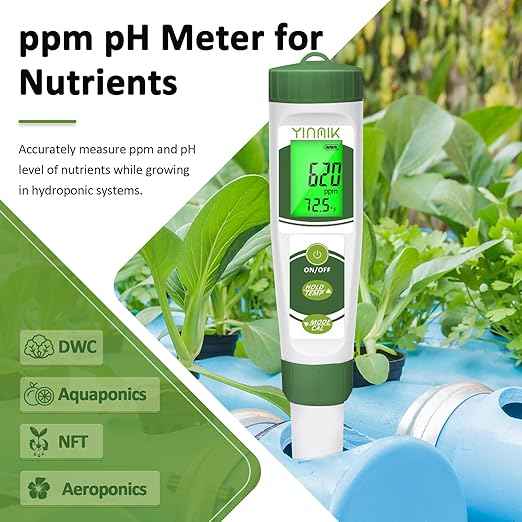 Hydroponic ppm pH Monitor, WiFi 6 in 1 pH EC Meter for Hydroponics Growing System,Continuous Monitoring pH PPM EC CF Humidity Temp of DWC Grow System Water Reservoir Tank Aeroponic Garden Aquarium...