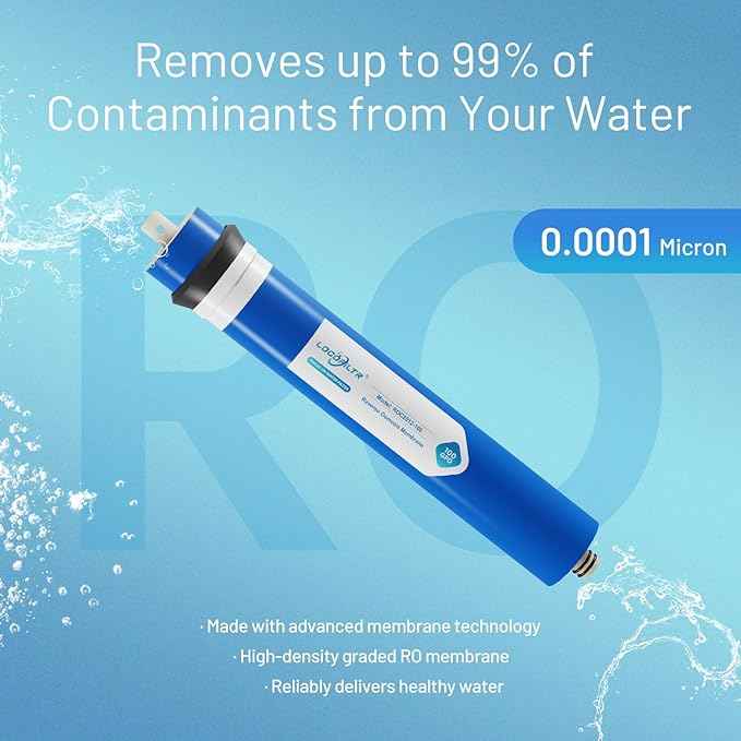 100 GPD RO Membrane Filter Replacement, Universal 11.75" x 1.75" Reverse Osmosis Membrane Element for Residential Undersink RO Drinking Water Filtration System (100 GPD)