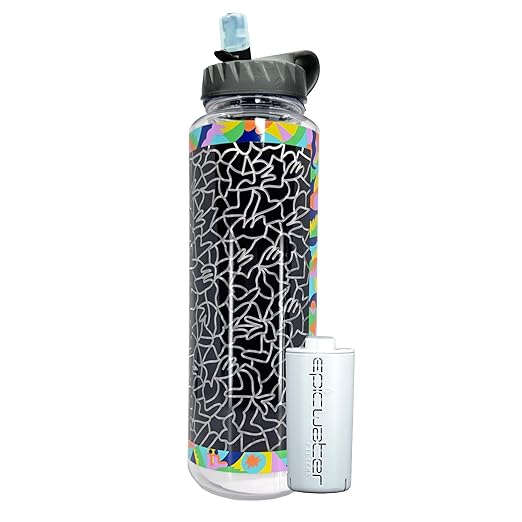 Epic Water Filters Nalgene OG Water Bottle with Filter, USA Made, BPA Free, Removes 99.99% Tap Water Contaminants, Forever Chemicals, Asta Art, 48 oz
