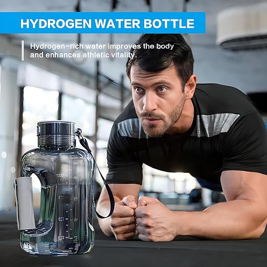 Hydrogen Water Bottle Generator 1.5L High-Capacity, USB Portable Hydrogen Water Machine, Hydrogen Water Ionizer Cup, Sports Water Bottle with SPE/PEM Technology (White)