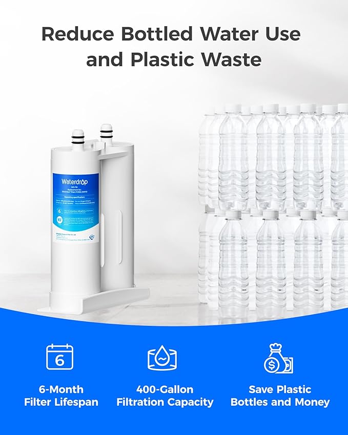 Waterdrop Replacement for EWF01®, FC-300, FC300, EFF-6018A, 241988703 Refrigerator Water Filter, 2 Filters