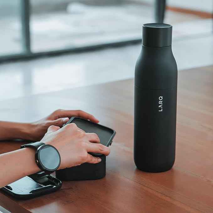 LARQ Clean AF Gift Set Bottle PureVis, Self-Cleaning Water Bottle 17oz + Filtered Insulated Water Bottle 17oz | Reusable Bottles, Travel Friendly, BPA free