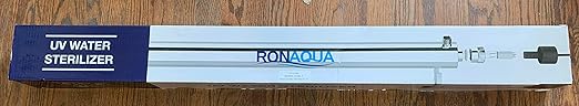 Ronaqua 55W Whole House UV Light Water Purifier, 12 GPM, 3/4'' MNPT Ports - Includes 2 Free Replacement Bulbs, Long-Lasting Performance, Ideal for Well & City Water