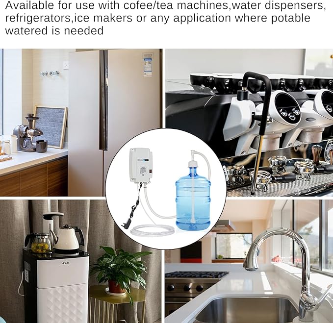 Bottled Drinking Water Pump System Single-Tube Power 25W, Bottled Water Dispensing 2.5L Flow Electric Water Pump for 5 Gallon Bottle Water for Coffee,Refrigerators,Ice Maker,Faucet