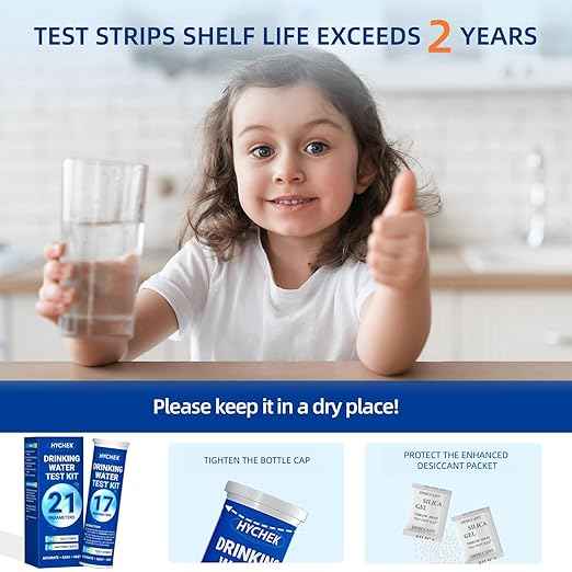 21 in 1 Accurate Drinking Water Testing Kits, 145 Strips + 4 Bacteria Tests, Well and Tap Water Test Kit, Home Test Strips for Lead, Fluoride, Chlorine, Hardness, pH, Iron, Copper, and More