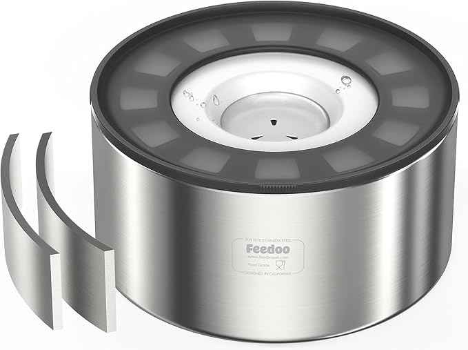 1Gallon No Spill Water Bowl for Dogs, Double-Wall Stainless Steel with Splash-Proof Paws Lid and Floating Disk, Non-Slip Base, Easy to Clean Slow Water Feeder for Large Medium Dogs