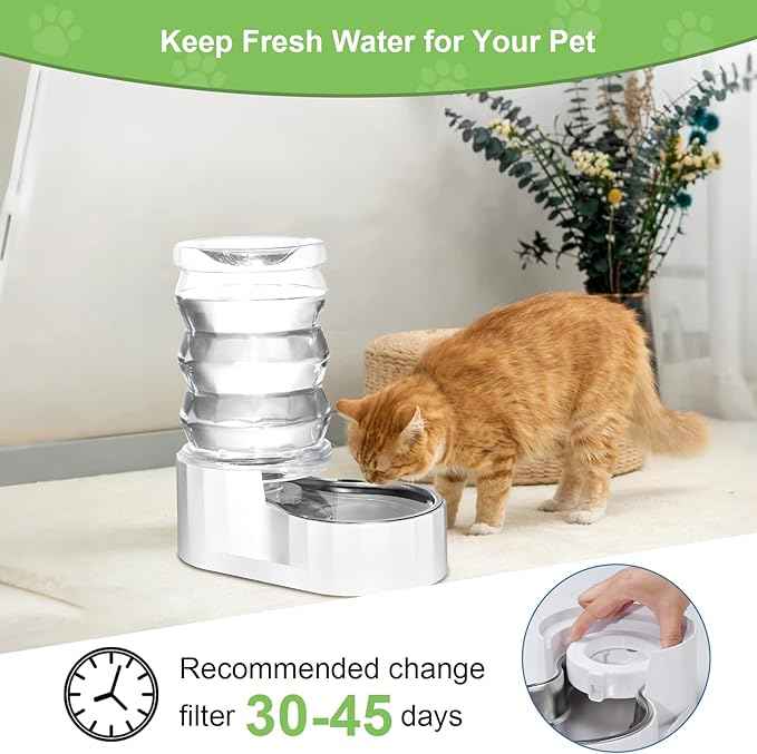 4 Pack Replacement Filters for 3L/3.6L/4.6L/6L/8L Gravity Pet Water Dispenser, Dog Water Filter Replacement, Triple Filtration Pet Fountain Filter, Water Feeder Filter for Cat and Dog