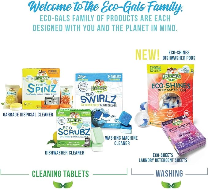 Washing Machine Cleaner and Deodorizing Tablets For Front & Top Load Washers Including H.E. to Remove Odor causing build-up, Pet Hair, & debris from drum, pipes, and filter. - AquaVibe