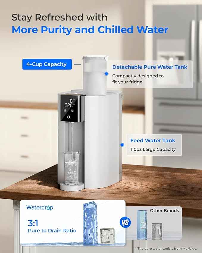 Waterdrop CoreRO Countertop Reverse Osmosis System, NSF/ANSI 58 & 372 Certified, 6-Stage, Portable Reverse Osmosis Water Filter, Reduce PFAS, No Installation Required, BPA Free, WD-C1S