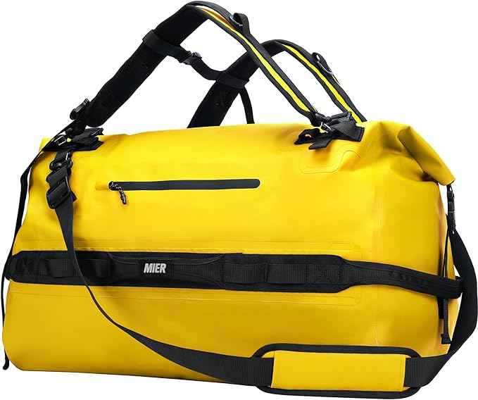 MIER Waterproof Duffel Bag Motorcycle Dry Bag Backpack Large Roll-Top Heavy Duty Dry Duffle Bags for Kayaking Camping Boating Gym Beach Cruise Ship, 60L/80L