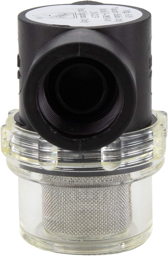 Shurflo 255-213 RV Replacement Water Pump Strainer | 1/2 Twist-On Pipe Strainer