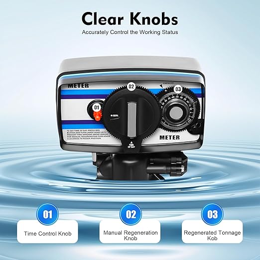 5600SM Water Softener Control Valve, Whole House Time Type Digital Control Valves, High Performance Digital Metered with Intelligent System