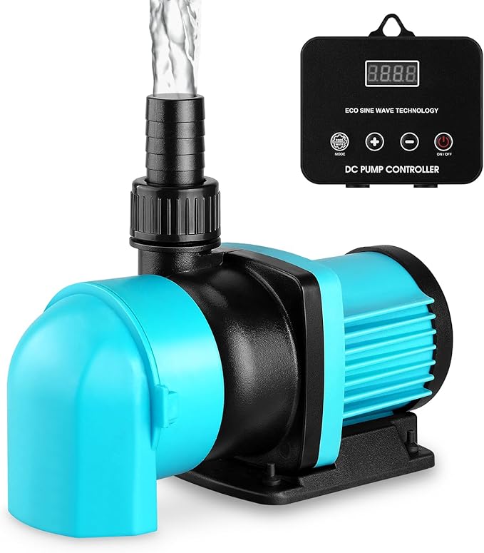 1320GPH Aquarium Return pump with LCD display controller, DC 24V 35W aquarium pump for saltwater freshwater aquarium,fish tank,sump,20 speeds ECO Quiet Submersible and inline pump - AquaVibe