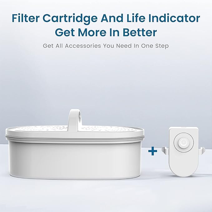 [Original] Waterdrop WD-PF-01A Plus Replacement Filters (pack of 3) and Indicator for All Waterdrop Pitcher Filtration System, Reduces Lead, PFAS, PFOA/PFOS, Chlorine (pack of 1)