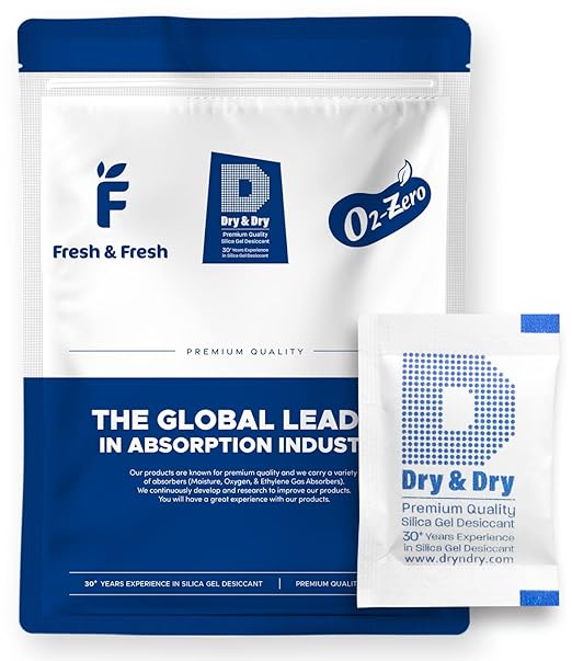 Dry & Dry 2 Gram [500 Packets] Silica Gel Packets Desiccants, Silica Packets - Rechargeable Silica Gel Packs, Silica Gel Packets, Desiccants Packets, Silica Gel