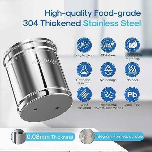 ICEPURE 2.25G Gravity-fed Water Filter System with Sight Glass Spigot, 304 Stainless Steel Countertop System, 2 Black Carbon Filters, Reduce 99% Chlorine, Lead for Home, Camping, Emergencies