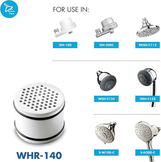 Culligan® Official Shower Filter Replacement WHR-140 Cartridge for Culligan Water Shower Filter Systems WHR-140,WSH-C125,ISH-100,HSH-C135,(Pack of 2)