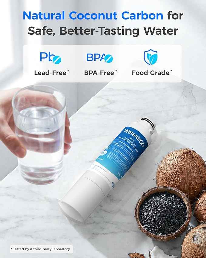 Waterdrop DA29-00020B Replacement for Samsung® Water Filter HAF-CIN/EXP, DA29-00020B, HAF-CIN, DA29-00020B-1, RF28HMEDBSR, RF263BEAESR, RS25J500DSR, RF263TEAESG, HDX FMS-2, DA97-08006A-1, 3 Filters