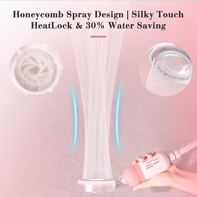 Vitamin C & Aromatherapy Skincare Spa Shower Head with Handheld, Filtered Showerhead for Hard Water - Removes Chlorine & Heavy Metals, Softer Skin & Hair Care (Rose Scent)
