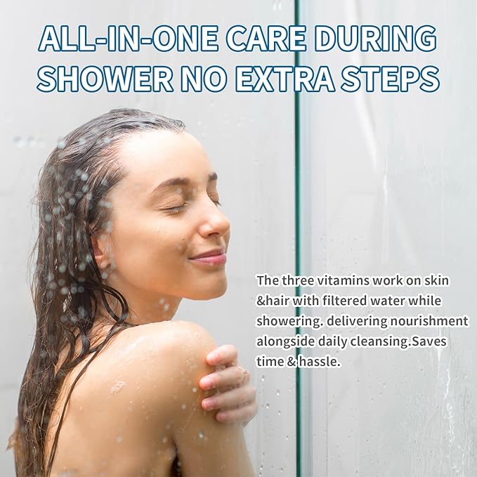 6-Pack, Vitamin C + E + A Shower Filter Replacement Cartridge, Compatible with AquaHomeGroup Shower, Vitamin-Infused Shower Head Filter, Healthier Skin, Hair & Nails. Removes Chlorine & Impurities.