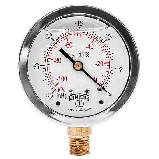 Gauge, Pressure, 2-1/2in, 30in. Hg Vac to 0