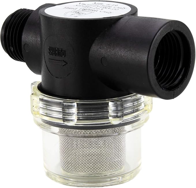 Shurflo 255-213 RV Replacement Water Pump Strainer | 1/2 Twist-On Pipe Strainer