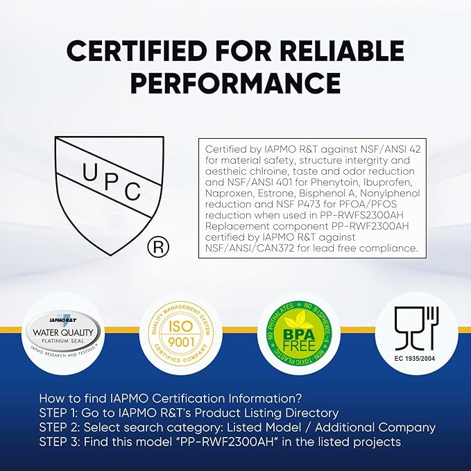 PUREPLUS WF1CB NSF 401 & 473 & 53 & 42 Certified Replacement for Frigidaire PureSource WFCB, RG100, NGRG2000, WF284, Kenmore 9910, 469910, 469906, RF100, 9913, RWF2300A Refrigerator Water Filter,2Pack