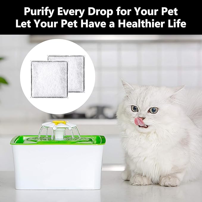 Replacement Carbon Filters, Pet Water Filters Fountain Filters Compatible with Catit Mini Flower Fountain, 6 PACK Cat Water Fountain Filter