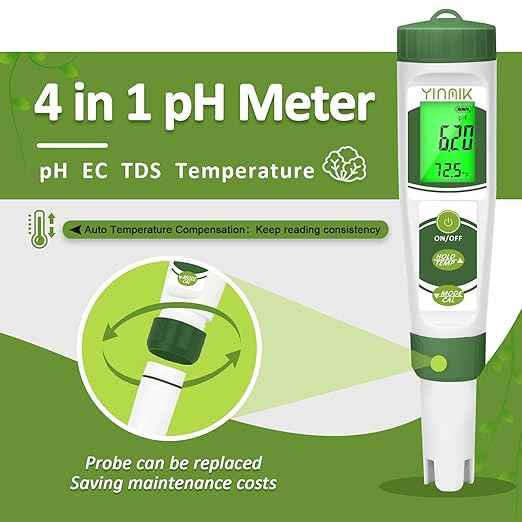 Hydroponic ppm pH Monitor, WiFi 6 in 1 pH EC Meter for Hydroponics Growing System,Continuous Monitoring pH PPM EC CF Humidity Temp of DWC Grow System Water Reservoir Tank Aeroponic Garden Aquarium...
