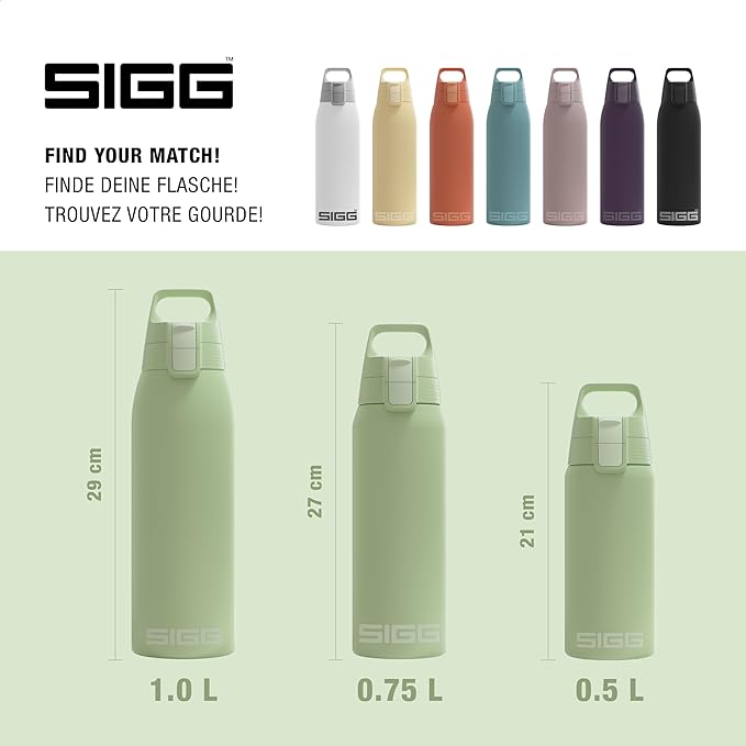 SIGG - Shield Therm- Stainless Steel Insulated Water Bottle - Carbonated Drinks, Leakproof, BPA Free, Recycled, 25, 34Oz