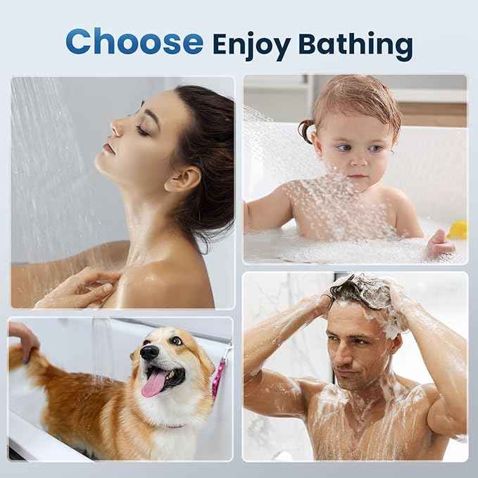 Shower head with handheld - filtered shower head with 3 Spray Modes - Adjustable Angle Showerhead Water Softener with Replacable Filter - Pack with Hose