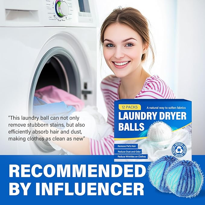Pet Hair Remover for Laundry, Reusable Lint Traps for Washing Machine Hose, Effective Washing Balls for Pet Fur Remover 12Pcs - AquaVibe