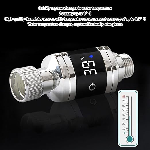 Digital Bathroom Thermometer for Hot Tubs and Shower Faucets – LED Display Water Temperature Tester with Smart Safety Alerts for Baby Bathing and Shower Safety,1pc