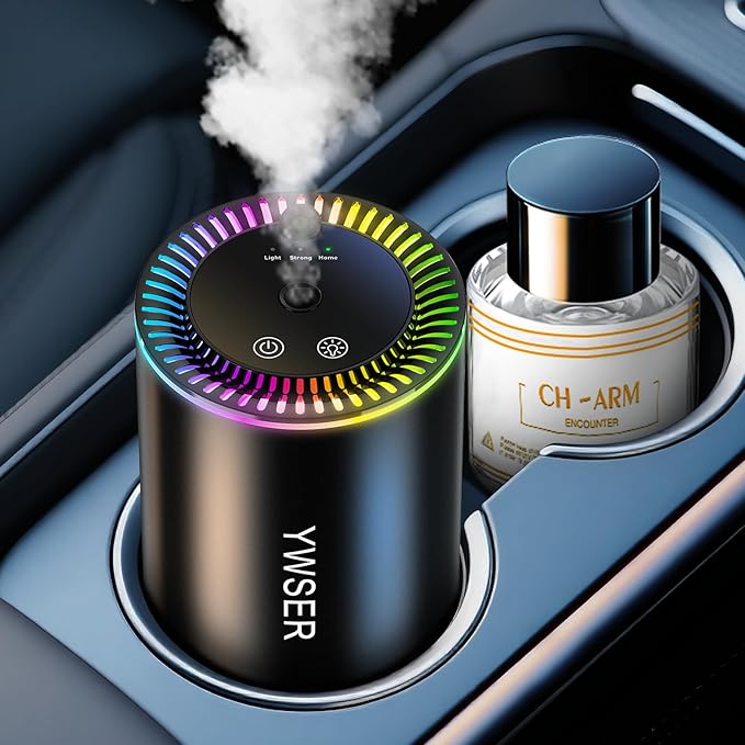 Smart Car Air Freshener, Car Air Freshener Diffuser with Starry Sky Projection and 50ml Perfume, Auto On/Off Intelligent, 3 Mode Adjustable Rechargeable Aroma Diffuser, Encounter