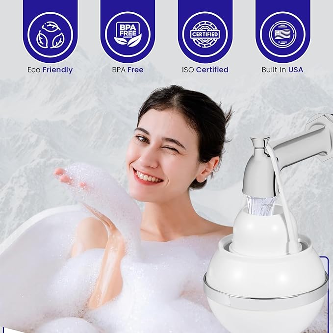 Crystal Quest Bath Ball Replacement Cartridge – Removes Chlorine, PFAS & Odors – Easy-to-Install Water Filter – Eco-Friendly, Durable & Skin-Safe – Built in the USA - AquaVibe