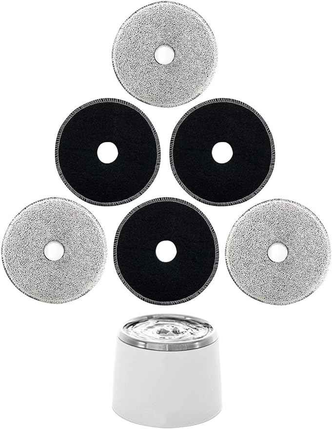 Fresh and Clear Fountain Replacement Cartridges 50023, 50761, 50053 and 55600 Compatible with Catit Carbon & Foam Zeus Dogit Drinking Water fountains 91400 6.1 in, 6 Packs