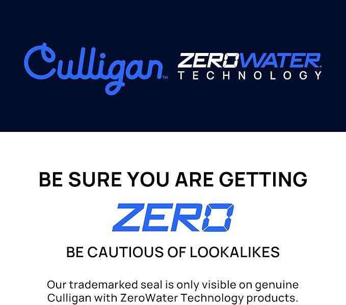 Culligan with ZeroWater Technology Replacement Filter 4-Pack, 5-Stage Advanced Water Filter – IAPMO Certified to Reduce Lead, Total PFAS (Forever Chemicals), Mercury, Fluoride, and Chlorine