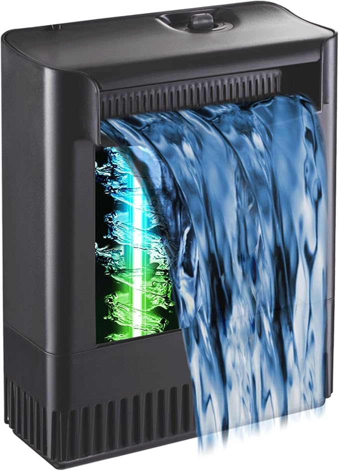 Large Powerful Turtle Tank Filter U V-ery for 55-155 Gallon Tank, Low Water Filter Turtle Water Filter for Amphibians Fresh Saltwater Cloudy Green Water Crystal Clear with Turtle Tank Deodorization - AquaVibe