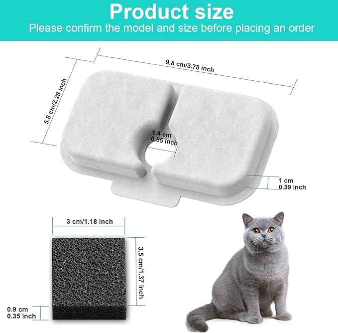 9-Pack Replacement Filters for Petlibro Dockstream Cat Water Fountain PLWF005 PLWF115 PLWF105