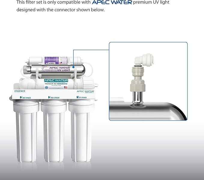 APEC Water Systems FILTER-MAX-ESPHUV-SS 75 GPD High Capacity Complete Replacement Set For Essence Series ROES-PHUV75 Reverse Osmosis System Stage 1-7