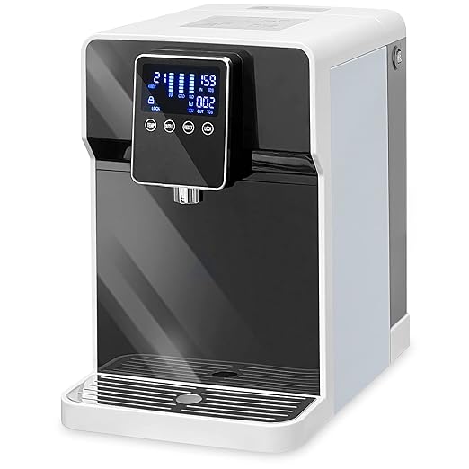 Ronaqua Countertop Reverse Osmosis Water Purifying Dispenser, 7 Different Application, Instant Hot Water, 4 Temperatures Options, No Installation Required, 3:1 Low Drain Ratio, Child Safety Lock
