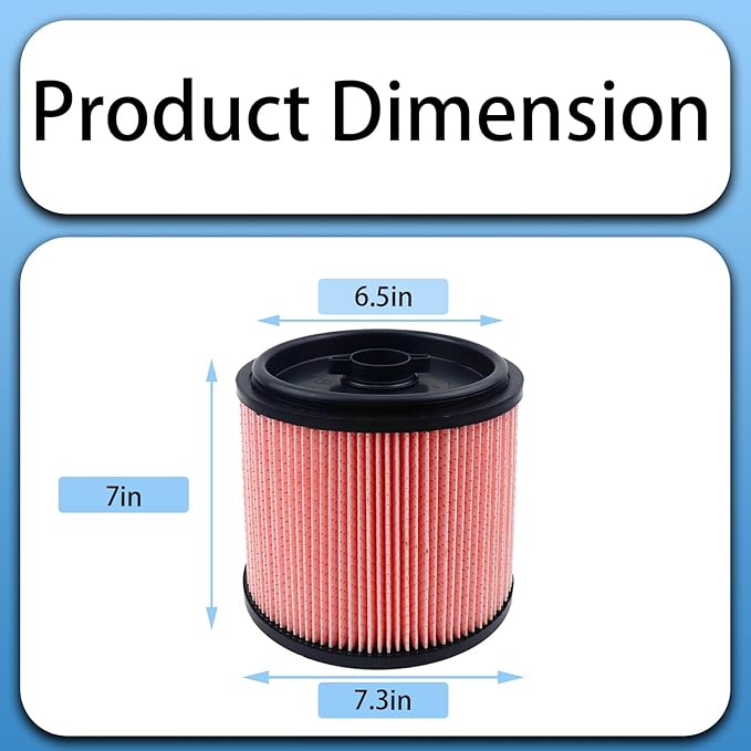 2 Pack HEPA Filter Compatible with Vacmaster Standard Cartridge Filter & Retainer 5 to 20 Gallon Wet/Dry Vacs, Compare to Part# VCFS & VCFF - AquaVibe