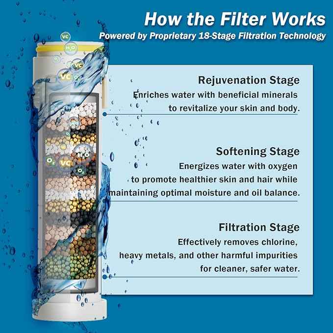 Filtered Shower Head with Handheld High Pressure 4 Spray Showerhead with Filters for Hard Water-Remove Chlorine,ON/OFF Switch for Pets,With 79" Stainless Steel Hose,Bracket,6 Filters, Bath Loofah