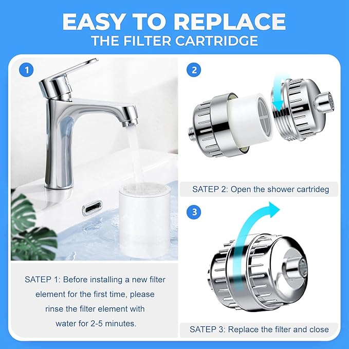 Muvzeznli multi-level shower filter replaces NIROKET for aquatic bliss ® Shower filter cartridge sf100/sf220, used to replace similar designed 15 and 20 level shower filters (4Pack)