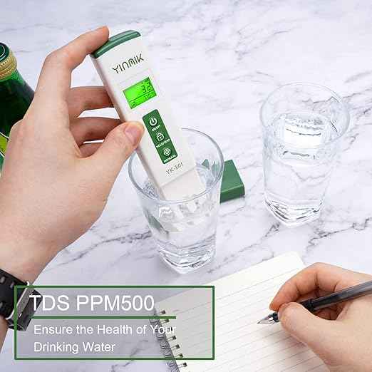 YINMIK pH Meter TDS Tester Combo Swimming Pool pH Tester,Professional pH PPM Meter for Swimming Pool SPA Hydroponics Aquarium Household Drinking Homebrew