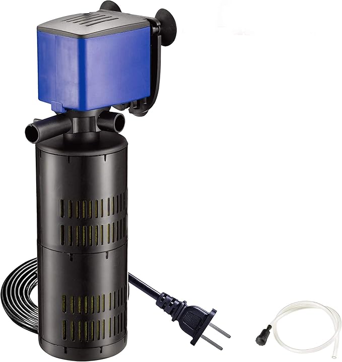 320 GPH Internal Filter Submersible Pump - 3 in 1 Aquarium Fish Tank Pump with Oxygenation, Filtration & Water Cycling, 3.9 ft max lift, 20W - 4 Pack