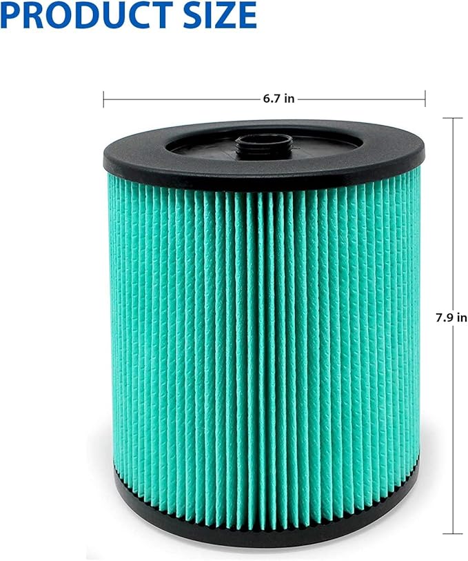 17912 & 9-17912 HEPA Vacuum Filter Compatible with Craftsman, Filter No.9-17912 fits 5, 6,8,9,12,14,16 and 32 gal vacs or larger made after 1988 - AquaVibe