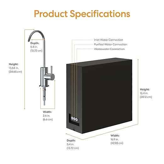 Brio Prism TROE600PRISM Reverse Osmosis Water Filtration, 4-Stage Tankless RO Water Filter System for Under Sink, 600 GPD, 1.5:1 Pure to Drain, Reduces TDS, Faucet, USA-Based Customer Support, Black