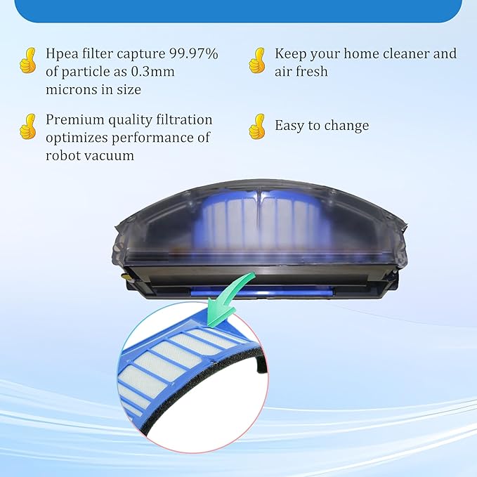 Replacement Parts Bristle Brushes Filters & Side Brush & Tools Compatible with iRobot Roomba 600 Series 550 560 614 618 620 630 650 660 665 680 685 690 692 694 695 Vacuum Accessories - AquaVibe